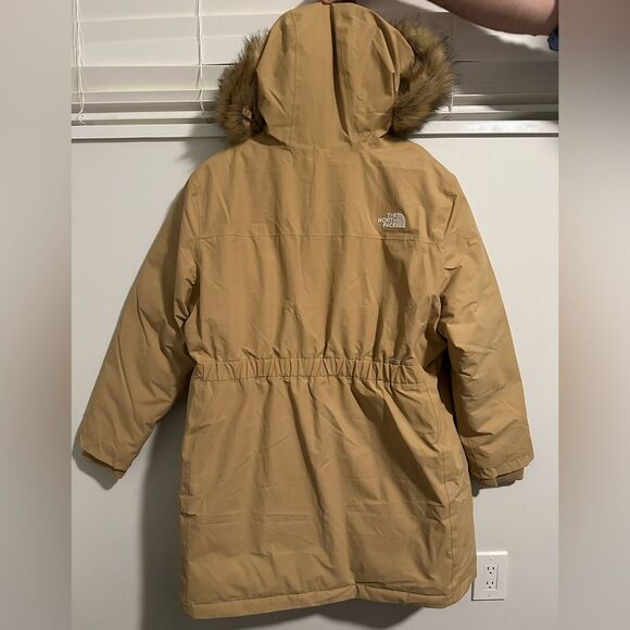 The North Face Arctic Parka Coat Down Antelope Tan Brown 2X Fur Hood Winter - Picture 8 of 11